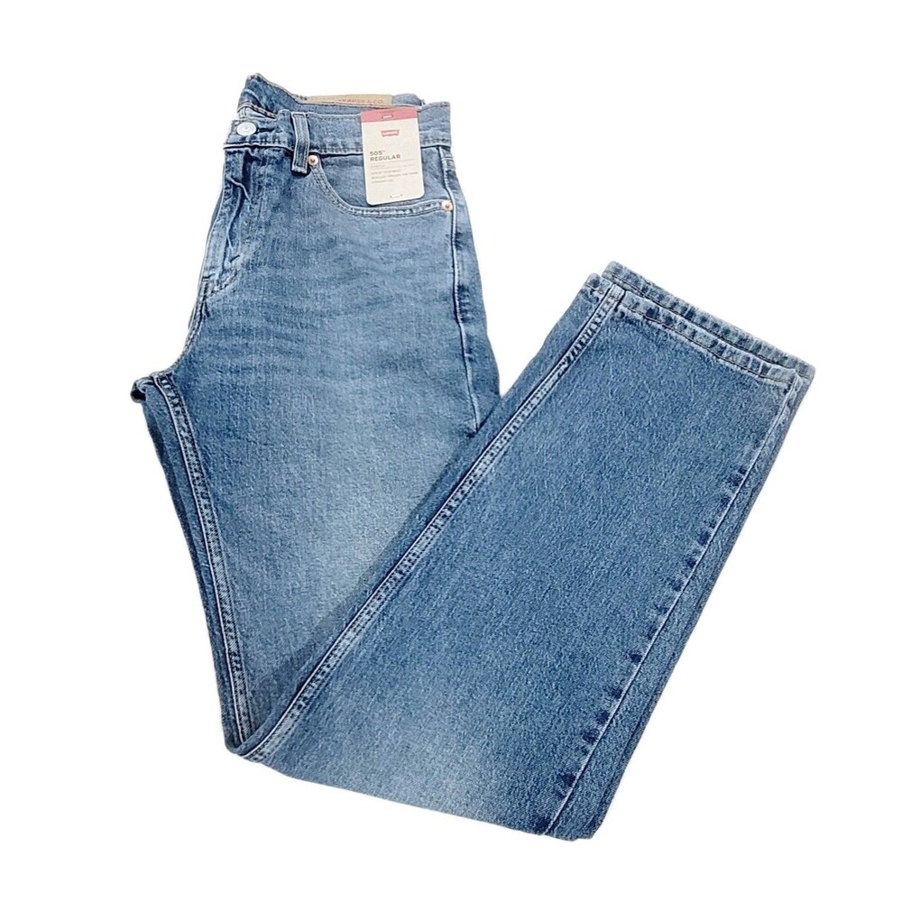 LEVI'S Men's 505 Regular Straight Leg Denim Jeans 30x32 Mid-Rise Stretch Blue